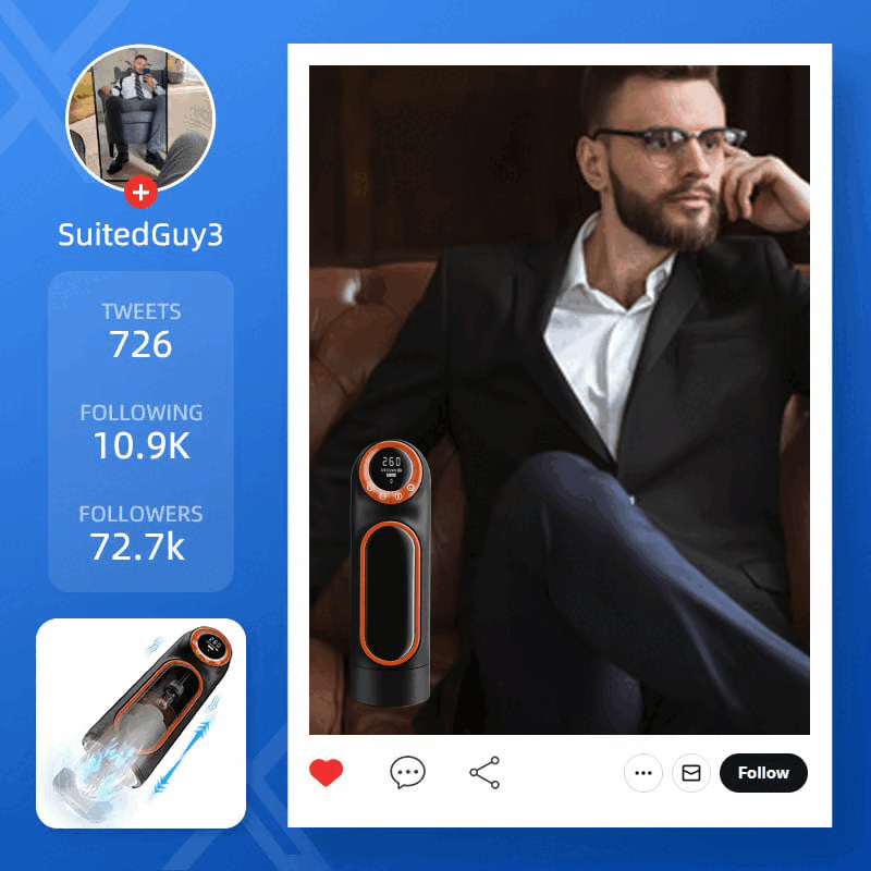 【50% Off】Romanlust LCD Sucking Thrusting Vibrating Male Masturbator Male Sex Toy