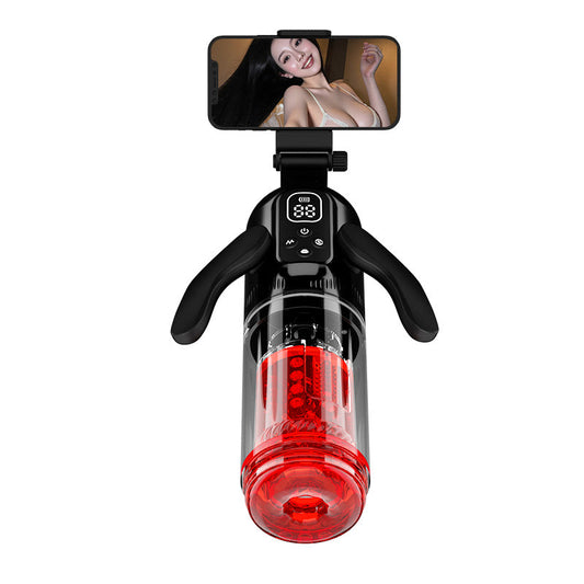 Flying Wings Penis Cup with Extendable Rotation, Suction, and Dual Vibration Handle - Male Hydro Bath Self-Stimulation Toy for Adults