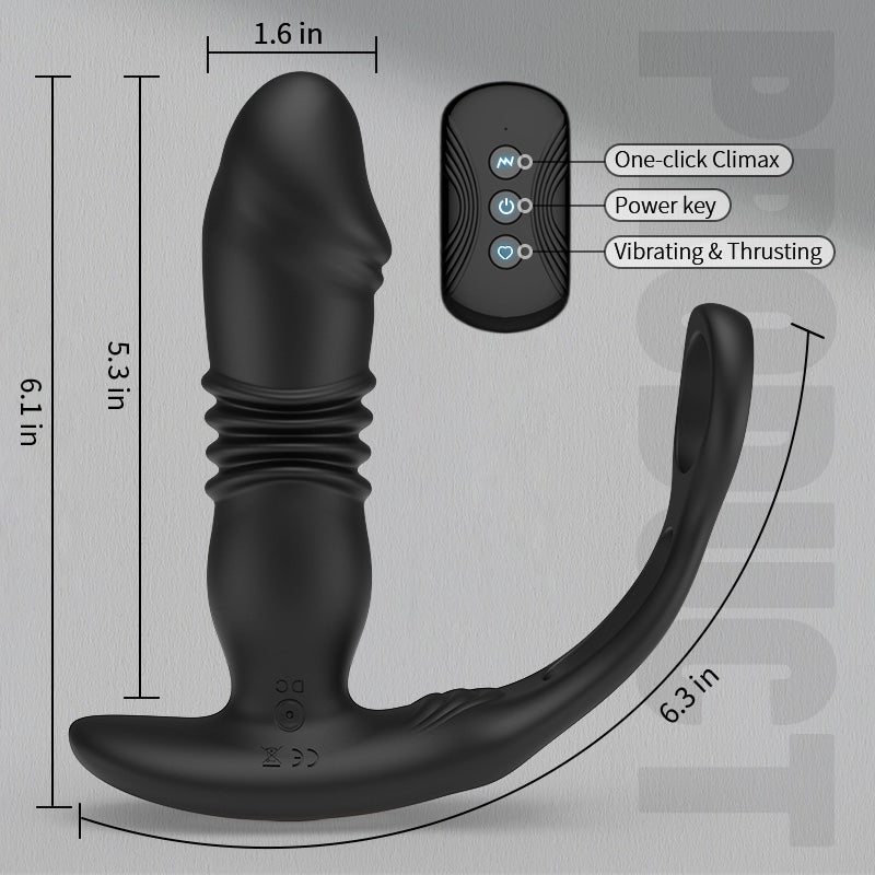 【Free Lube!】SAUL Glans Thrusting Vibrating Prostate Massager For Improved Arousal & Prostate Health