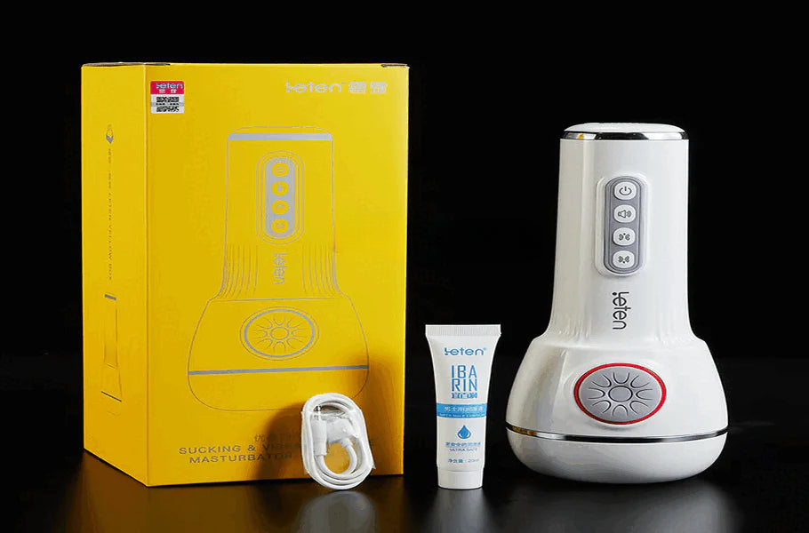 【50% Off】Leten Automatic Masturbator 10 Squeezing Sucking Vibrating Sensations  Free Lube Male Sex Toy