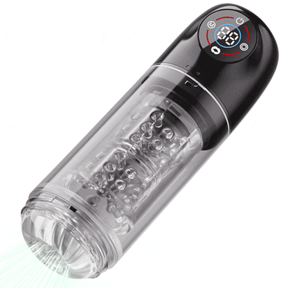 【Free Lube!】Newvibe Seductive Succubus 7 Rotating 7 Sucking Lcd Display Pumps & Enlargers Automatic Male Masturbator