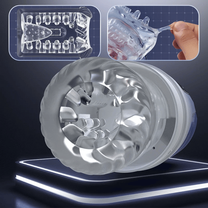 Iron Man 7 Thrusting And Rotating Suction Masturbator Pocket Pussy Male Masturbators