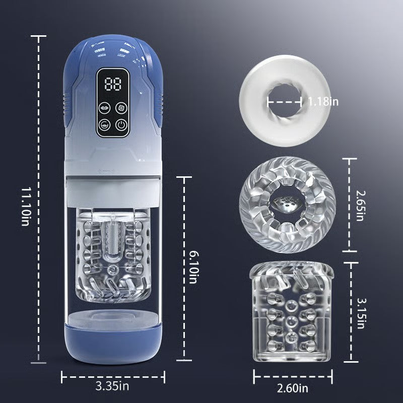 Iron Man 7 Thrusting And Rotating Suction Masturbator Pocket Pussy Male Masturbators