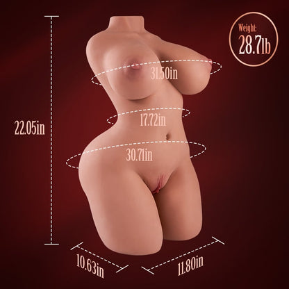 【1:1 Life-Size The Perfect Golden Triangle Large Torso】Jenni 28.7 lb The Double Channel Has A Perfect Golden Triangle Ar