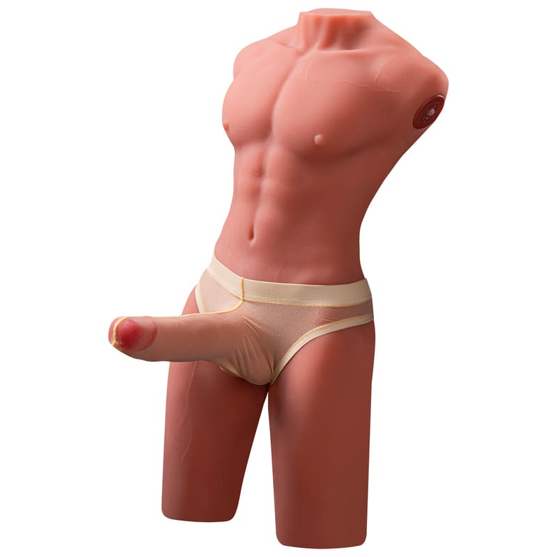 Jackson 17.63LB 6.69Inch Electric PulseThrusting Vibrating Dildo Tan Skin Male Torso Sex Doll
