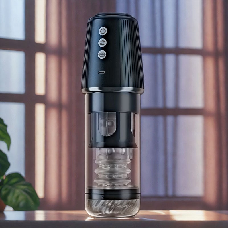 Newvibe 5 Rotating 5 Sucking 7 Vibrating Masturbator & Training 2 IN 1 Adult Toys