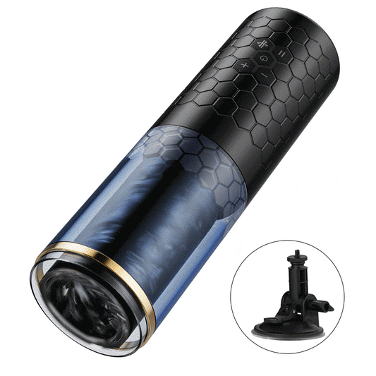 【Free Lube!】STORM CUP 10 Thrusting Spinning Masturbator with Suction Cup Male Masturbator