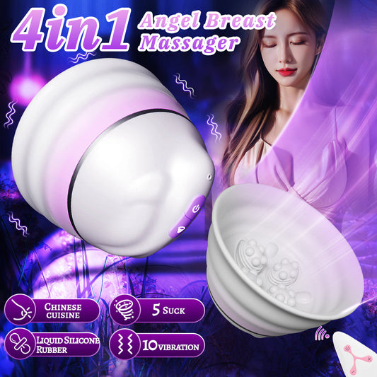 Angel Mask Breast Massager Nipple Female Flirting Vibration Sucking Adult Products
