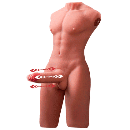 Jackson 17.63LB 6.69Inch Electric PulseThrusting Vibrating Dildo Tan Skin Male Torso Sex Doll