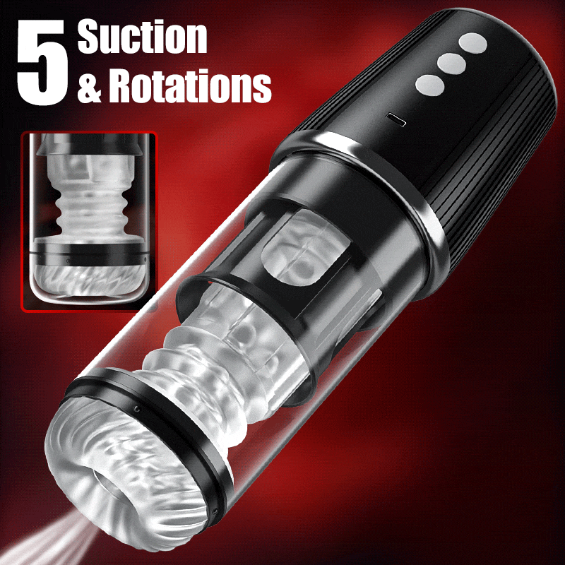 Newvibe 5 Rotating 5 Sucking 7 Vibrating Masturbator & Training 2 IN 1 Adult Toys