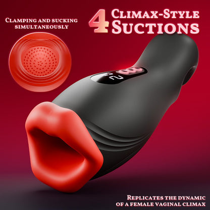 Enchantment - 9 Vibrations 4 Suctions Clamping Suction Oral Simulation Male Masturbator