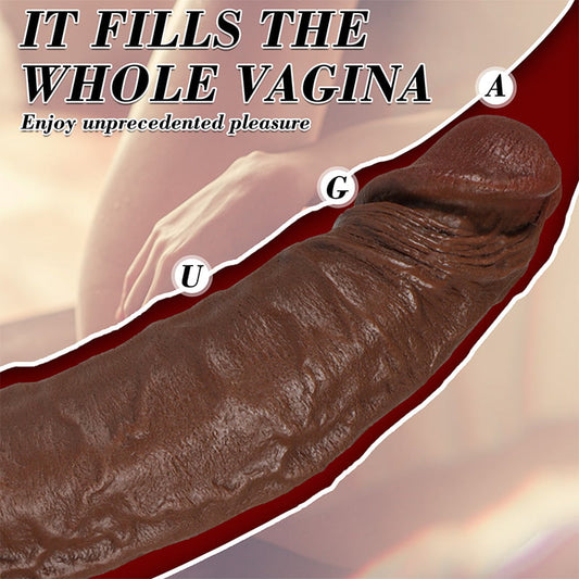 Owen 11.02 In Bent Large Black G-spot Realistic Dildo with Suction Cup