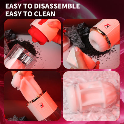 Tihibong vibrating airplane cup electric fully automatic male tongue licking and sucking masturbator, cross-border new product of sex toys