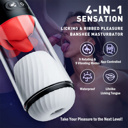 【Beginner’s Choice】App Controlled Male Masturbator with 9 Tongue Licking & Vibration Modes