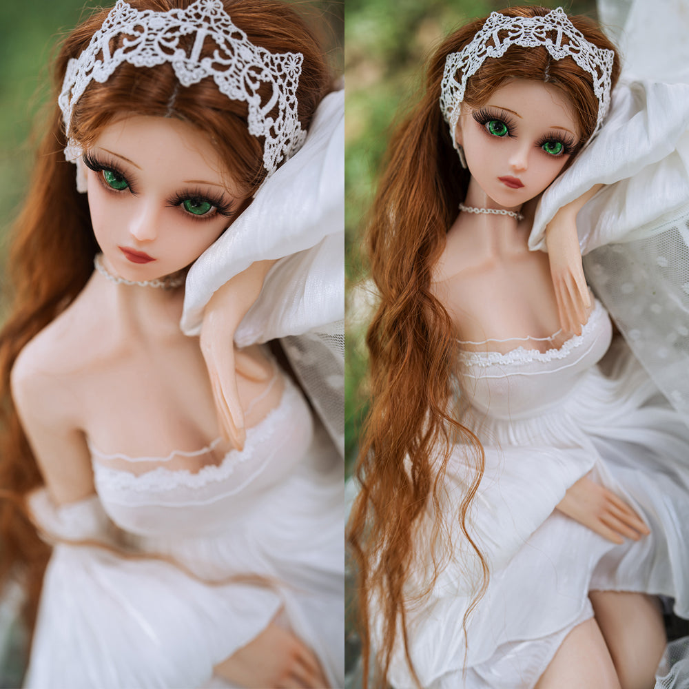 60CM full body silicone solid doll small figurine that can be inserted into a real life model of a beautiful doll