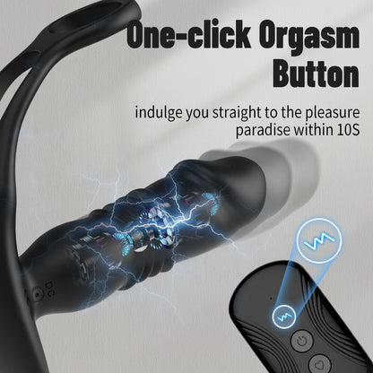 【Free Lube!】SAUL Glans Thrusting Vibrating Prostate Massager For Improved Arousal & Prostate Health