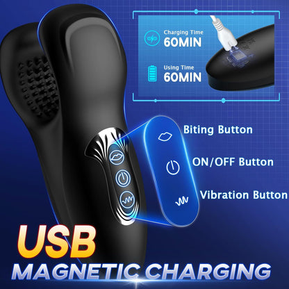10 frequency bite training device, male vibrator, vibration massage, glans stretching device, exercise device, adult sex toy