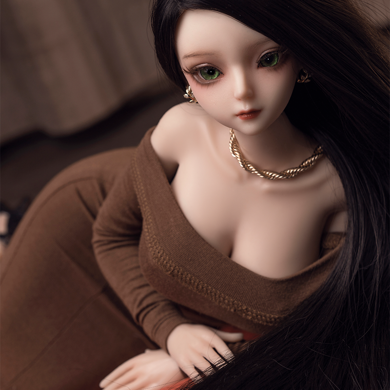 Silicone Doll Beauty Black Long Straight First Love Girlfriend 60cm Adult Male Physical Doll Small Doll
