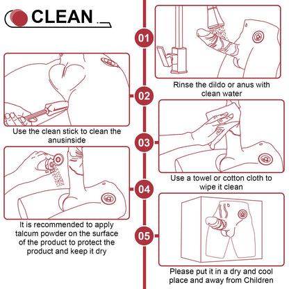 Eronight 7 Inch Thrusting Vibrating Dildo Brown Realistic Butt