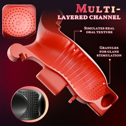 Enchantment - 9 Vibrations 4 Suctions Clamping Suction Oral Simulation Male Masturbator