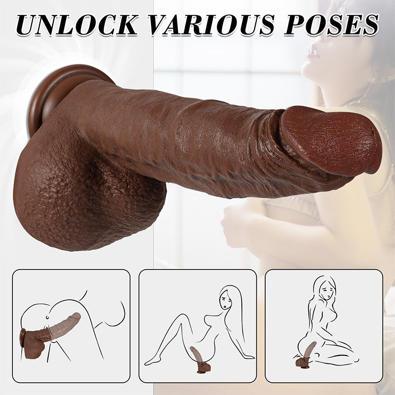 Owen 11.02 In Bent Large Black G-spot Realistic Dildo with Suction Cup