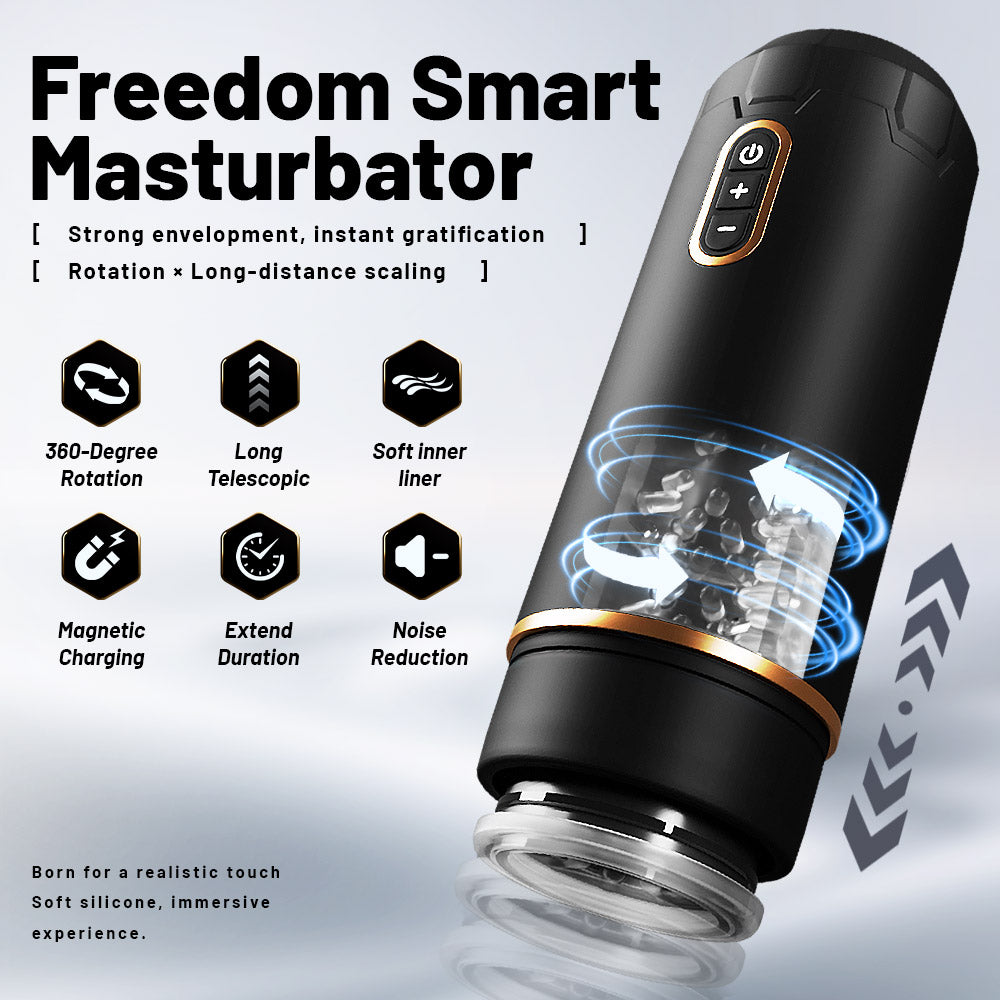 Freedom Automatic Rechargeable Vibrating Suction Cup Massager for Men - Self-pleasure Adult Sexual Toy