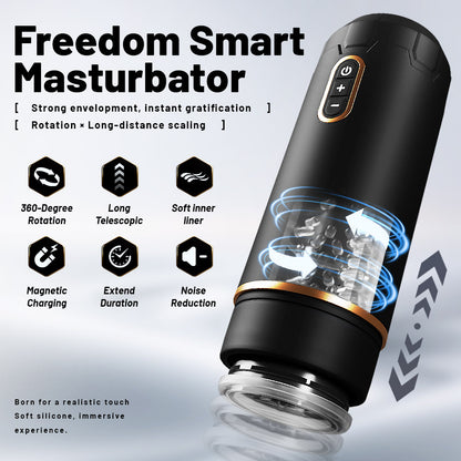 Freedom Automatic Rechargeable Vibrating Suction Cup Massager for Men - Self-pleasure Adult Sexual Toy