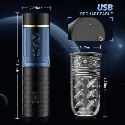 【Free Lube!】STORM CUP 10 Thrusting Spinning Masturbator with Suction Cup Male Masturbator