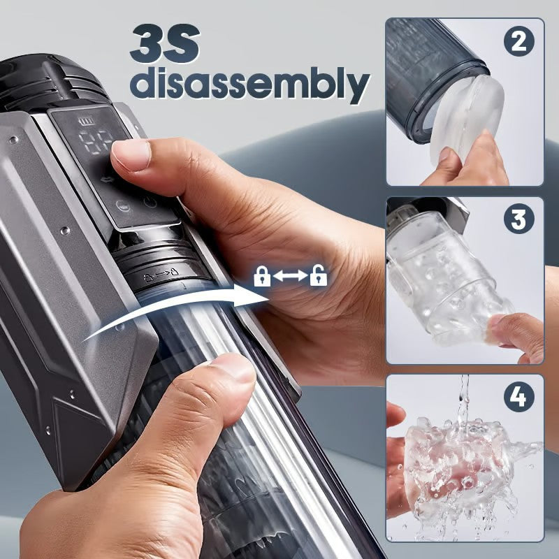 【50% Off】【2.95 IN Depth】Newvibe Queen Kendal 7 Vacuum Sucking for Oral Sex LCD Display Masturbator Sex Toys For Men