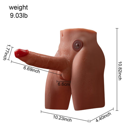 Eronight 7 Inch Thrusting Vibrating Dildo Brown Realistic Butt