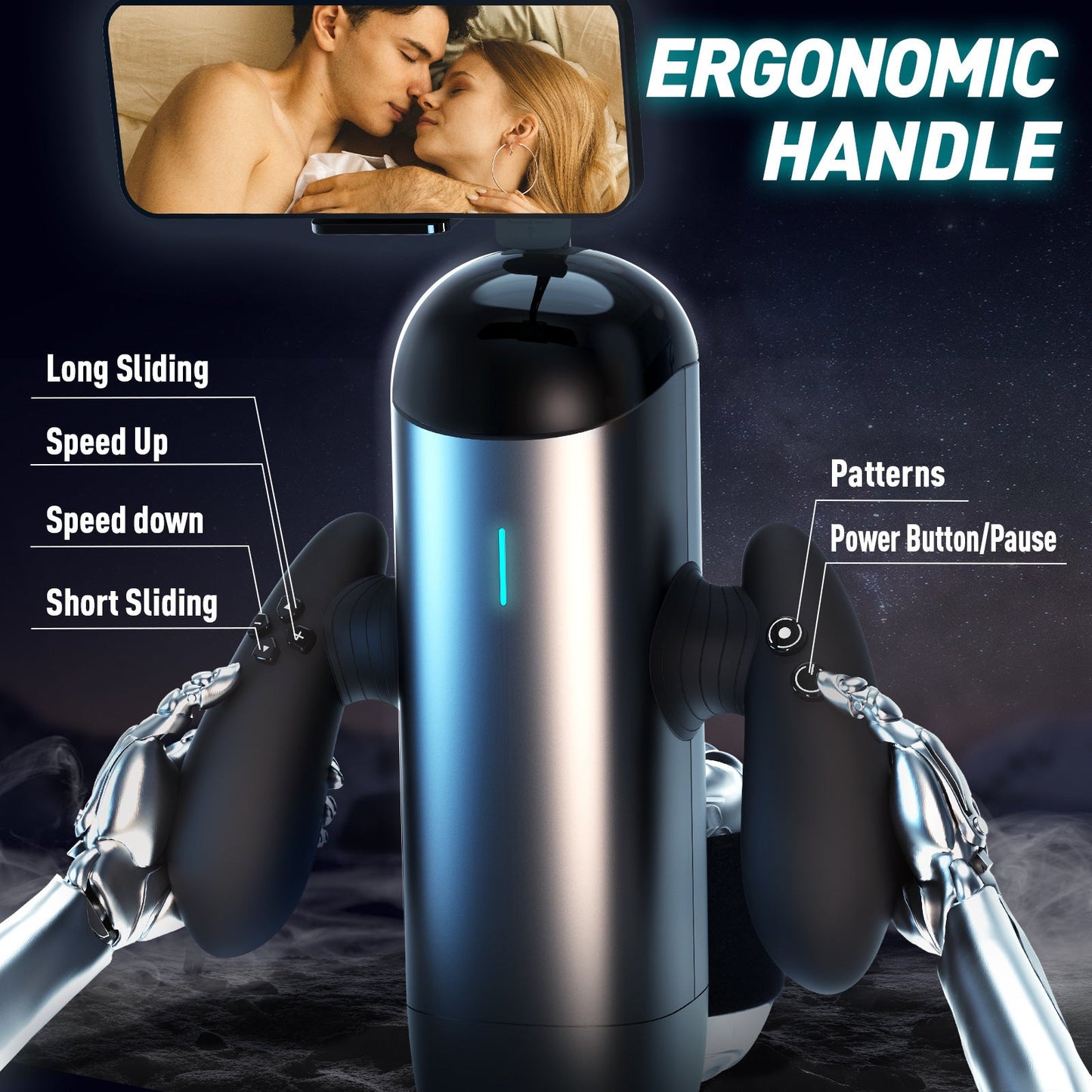 Powerful Electric Male Sex Toy with Telescopic Handle for Long Distance Use