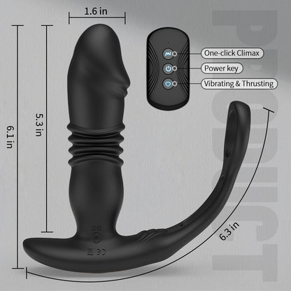 【Free Lube!】SAUL Glans Thrusting Vibrating Prostate Massager For Improved Arousal & Prostate Health