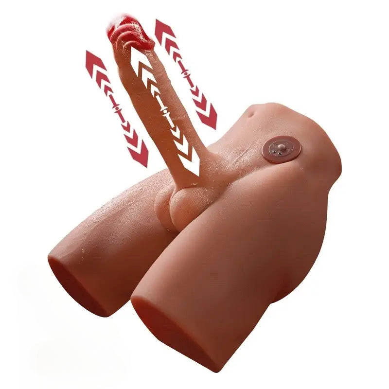 Eronight 7 Inch Thrusting Vibrating Dildo Brown Realistic Butt